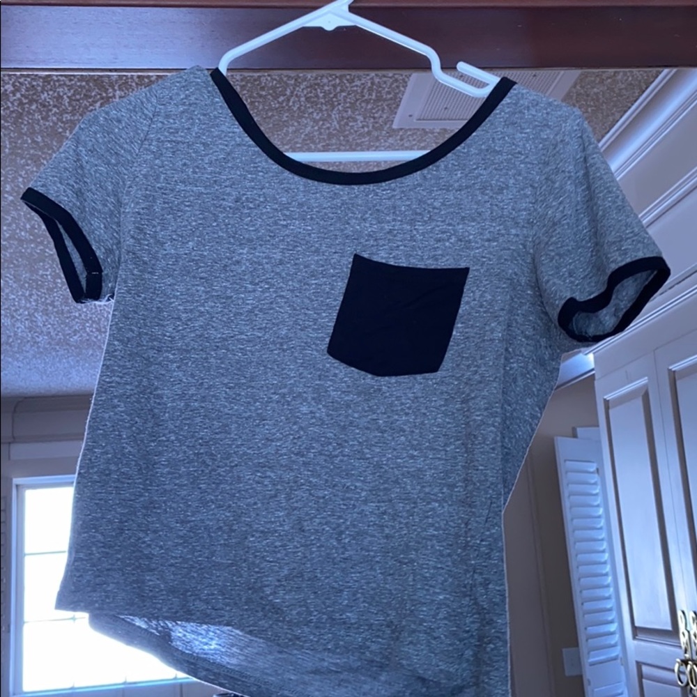 Gray and black Charlotte Russe T-shirt
